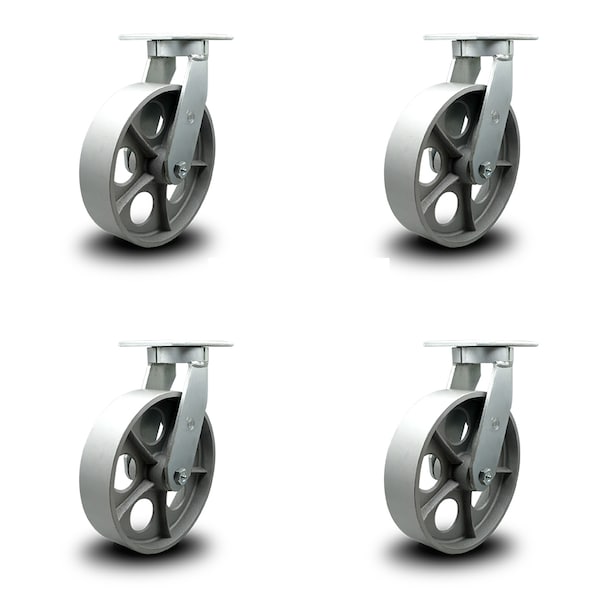 Service Caster 10 Inch Extra Heavy Duty Semi Steel Cast Iron Wheel Swivel Caster SCC, 4PK SCC-KP92S1030-SSR-4 - main